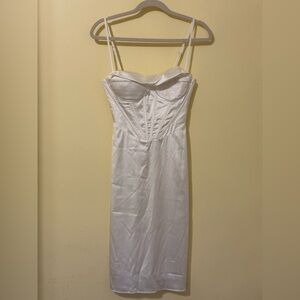 Satin ivory corset dress